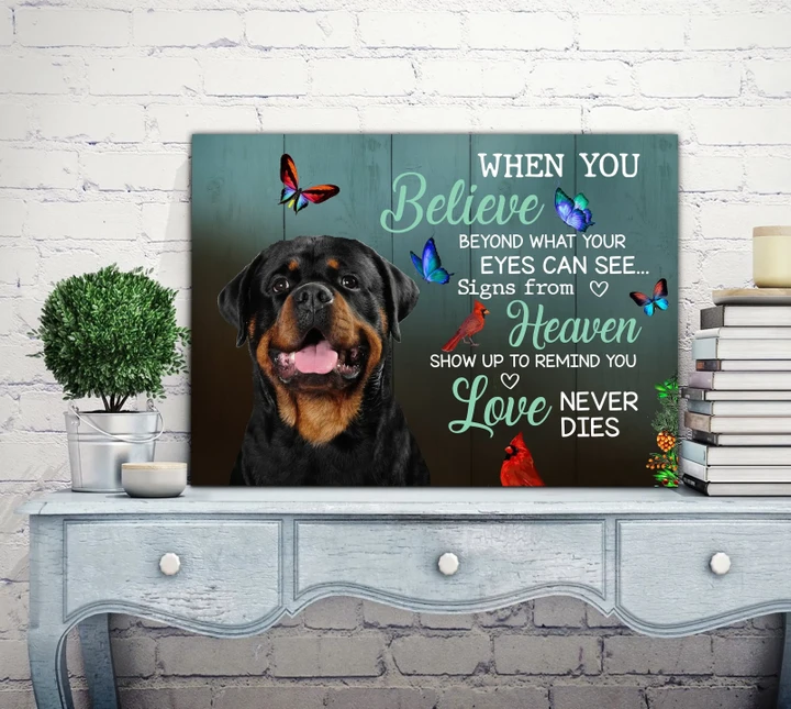 Love Never Dies Dog Custom Photo Matte Canvas