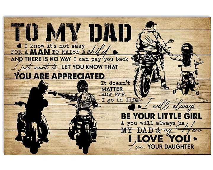 Motorbiker Daughter Gift For Dad Matte Canvas You Are Appreciated