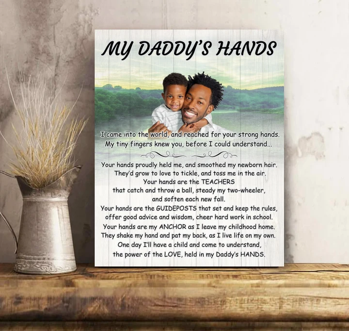 My Daddy's Hand River Landscape Gift For Dad Matte Canvas
