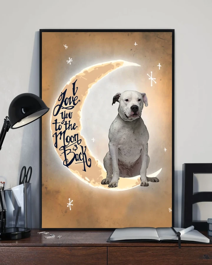 Dogo Argentino Love To The Moon Gift For Dog Lovers Matte Canvas