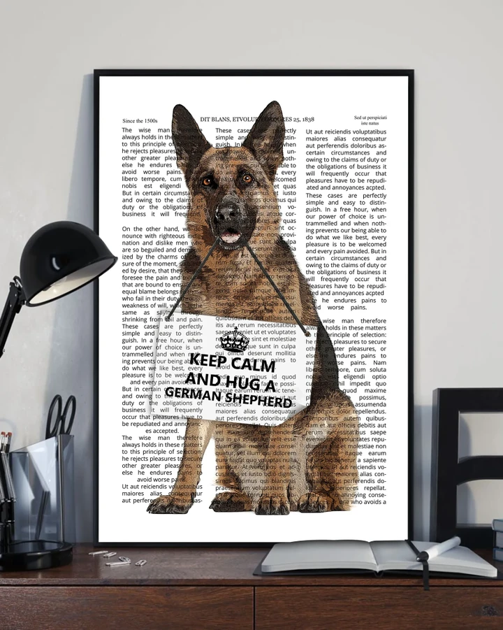 German Shepherd Newspaper Hug Me Matte Canvas Gift For Dog Lovers