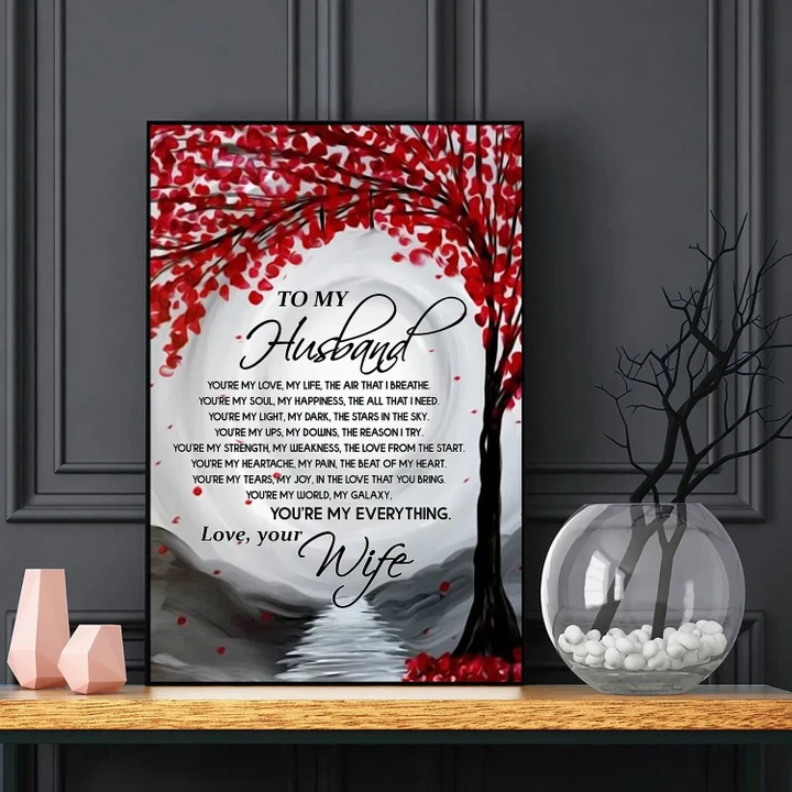 Gift For Husband Matte Canvas You're My Everything Red Tree