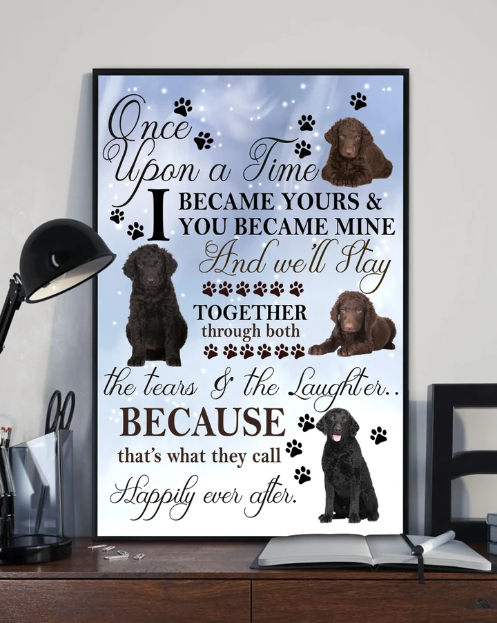 Curly Coated Retriever Happily Ever After Gift For Dog Lovers Matte Canvas