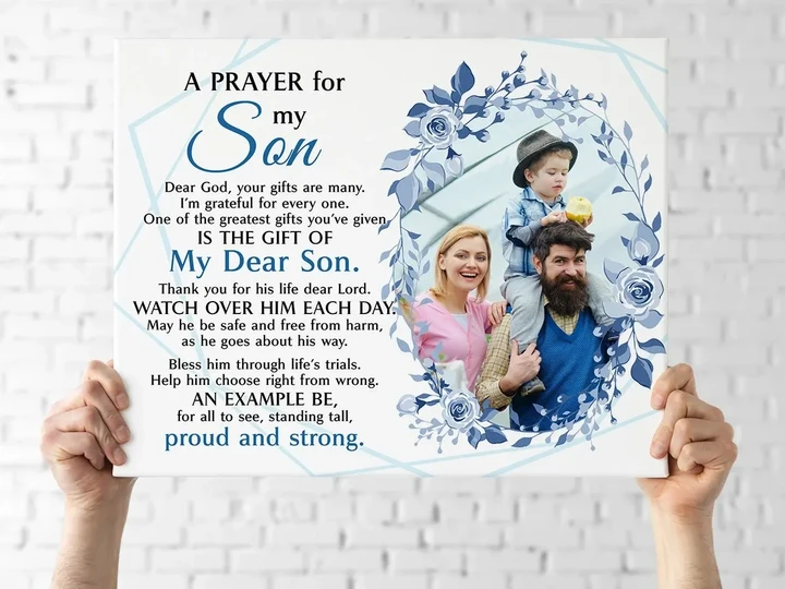 Prayer For Son Proud And Strong Custom Photo Matte Canvas