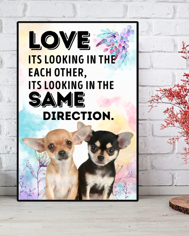 Dog Same Direction Chihuahua Gift For Dog Lovers Matte Canvas
