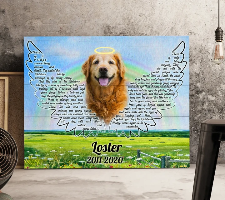 Rainbow Bridge Gift For Dog Lovers Custom Name And Number And Photo Matte Canvas