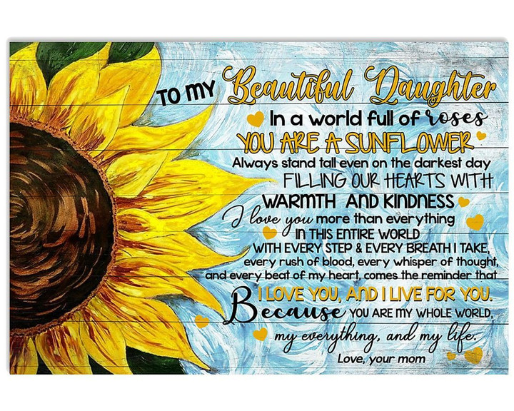 I Live For You Sunflower Matte Canvas Mom Gift For Daughter