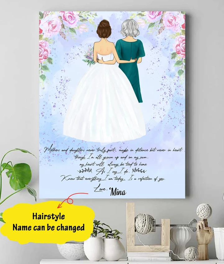 Custom Name Matte Canvas Gift For Family Mother Daughter On Wedding Day