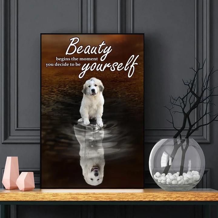 Be Yourself Great Pyrenees Reflection Matte Canvas Gift For Dog Lovers