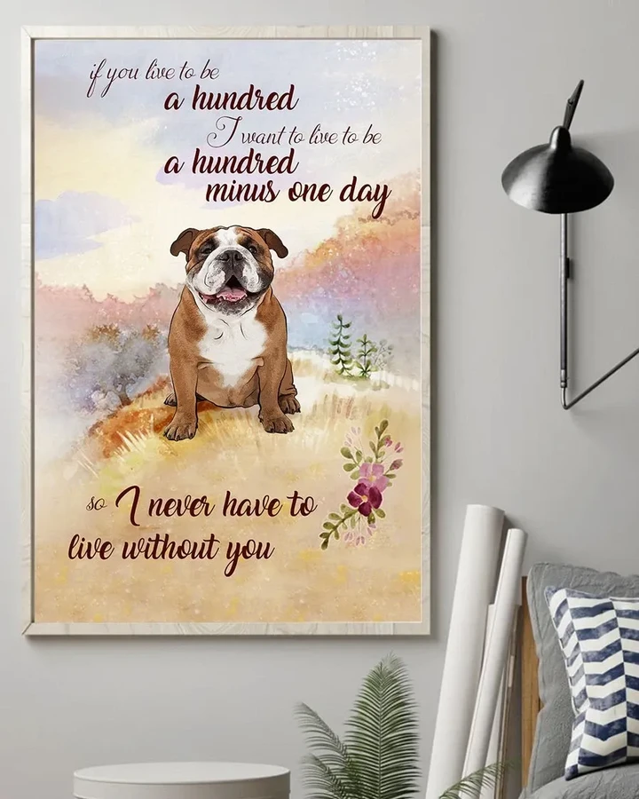 Live Without Bulldog Gift For Dog Lovers Matte Canvas