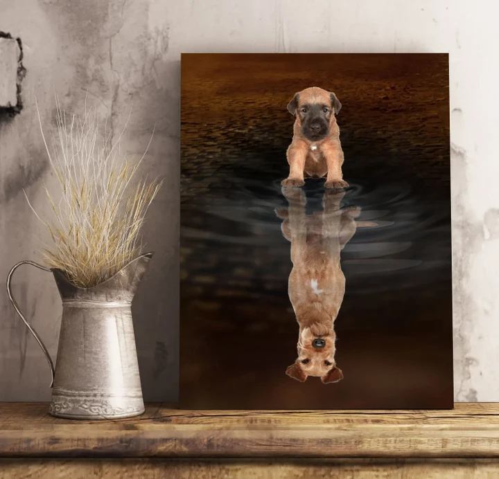 Irish Terrier Water Reflection Matte Canvas Gift For Dog Lovers