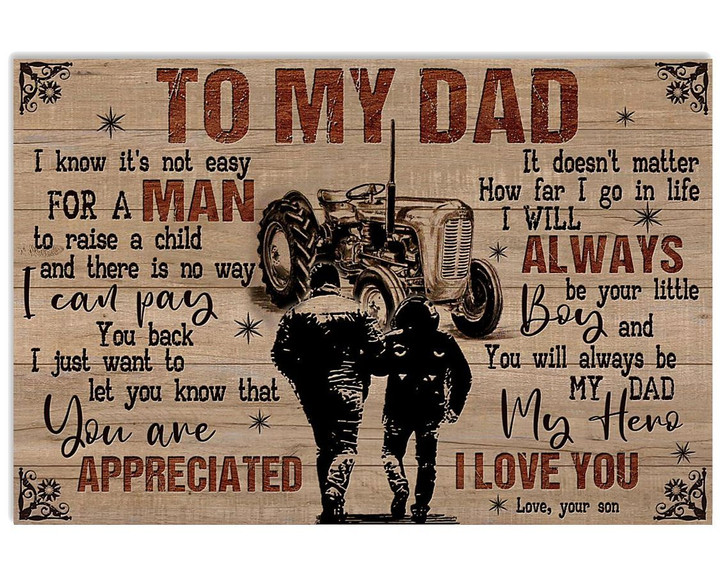 Son Gift For Tractor Dad Matte Canvas You Are Appreciated
