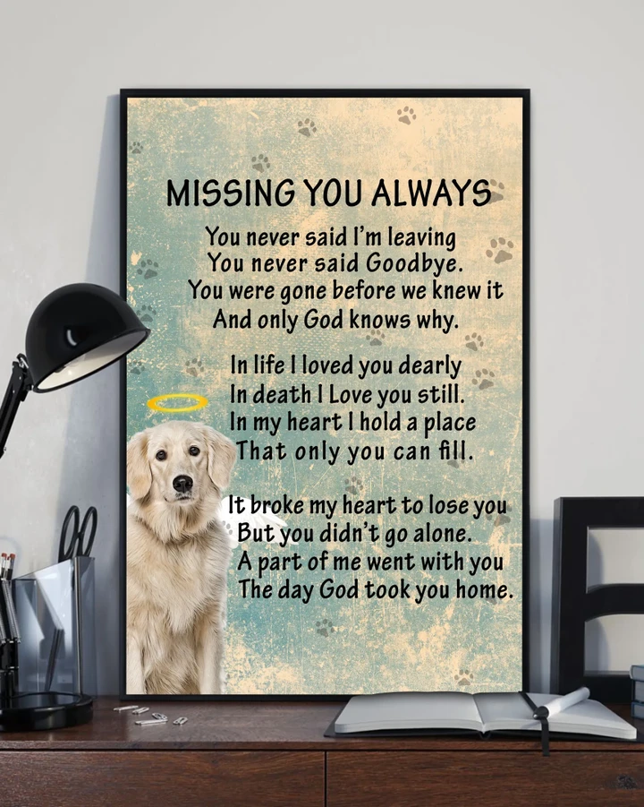 Missing You Always Golden Retriever Matte Canvas Gift For Dog Lovers