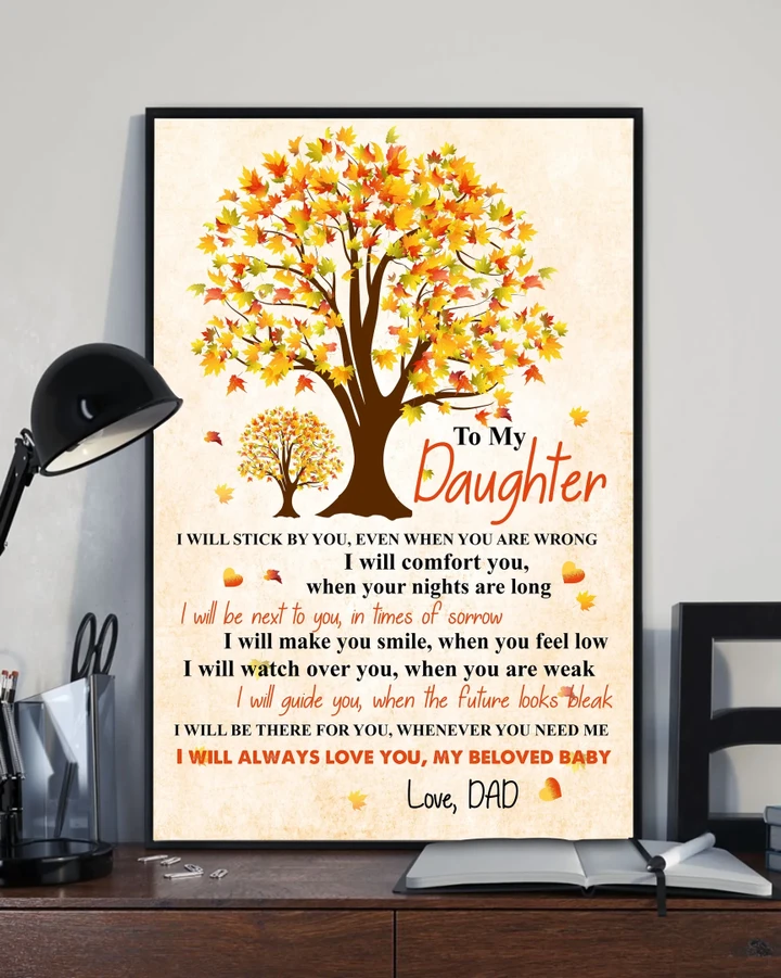 Autumn Tree Matte Canvas Dad Gift For Daughter Always Love You
