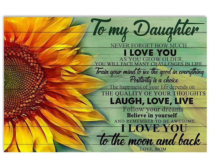 Laugh Love Live Sunflower Matte Canvas Mom Gift For Daughter