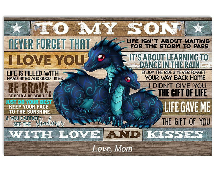 Blue Dragon The Gift Of You Matte Canvas Mom Gift For Son