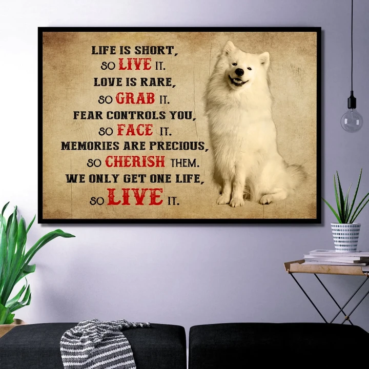 Samoyed Life Is Short Gift For Dog Lovers Matte Canvas