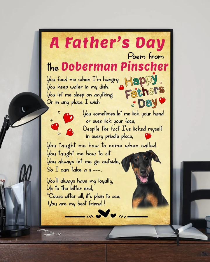 Father Poem Doberman Pinscher Matte Canvas Gift For Dog Lovers