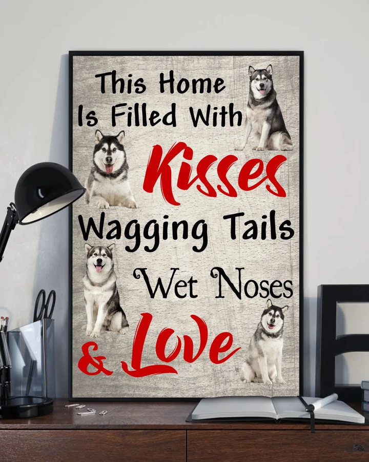 Alaskan Malamute Kisses Wagging Tail Matte Canvas Gift For Dog Lovers