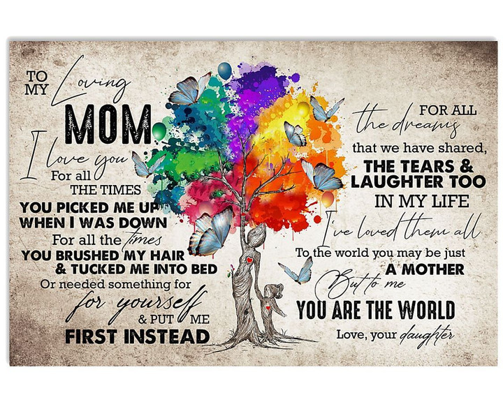 Colorful Tree Gift For Mom You Are The World Matte Canvas