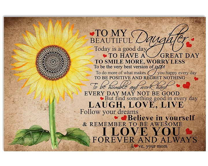 Sunflower Laugh Love Live Matte Canvas Mom Gift For Daughter