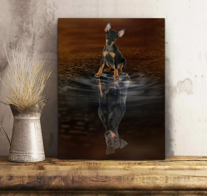 Shadow Manchester Terrier Reflection Matte Canvas Gift For Dog Lovers