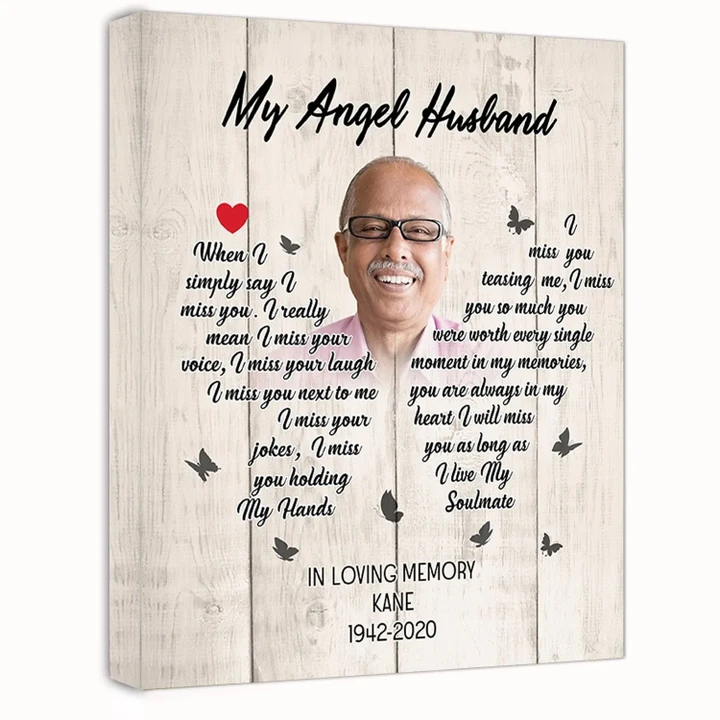Gift For Angel Husband I Live My Soulmate Custom Name And Photo And Number Matte Canvas