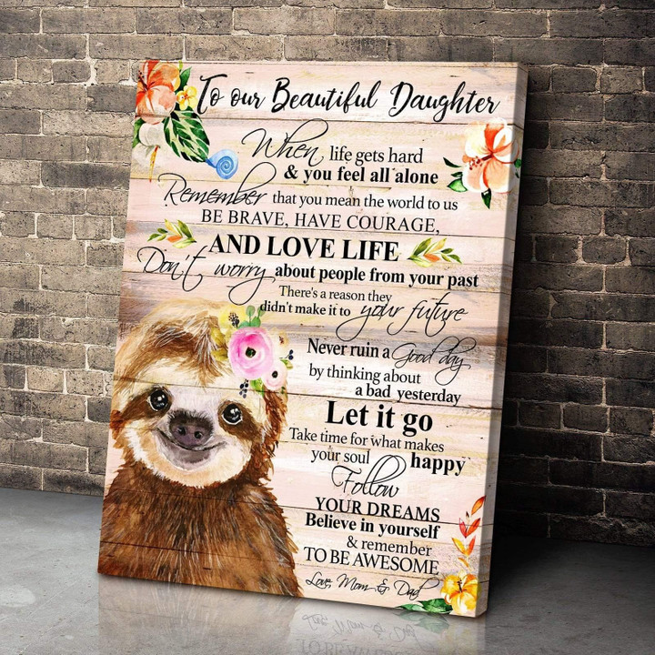 Sloth Gift For Daughter Let It Go Matte Canvas