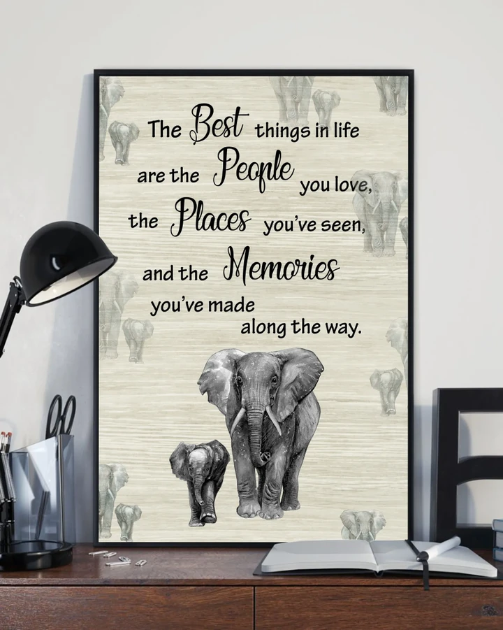 The Best Things In Life Elephant Gift For Dad Matte Canvas