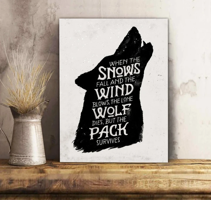 Wolf Pack When The Snows Fall Matte Canvas Gift