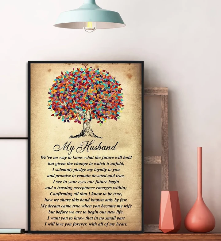 Always Be There For You Colorful Tree Gift For Husband Matte Canvas