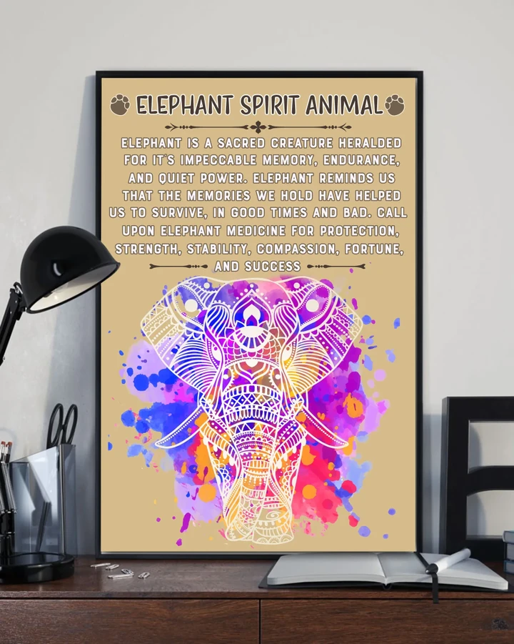 Native Elephant Spirit Animal Quote Matte Canvas Gift
