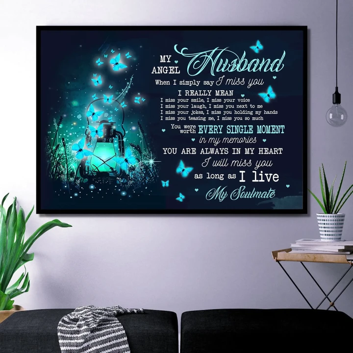 Blue Light You Live In My Heart Gift For Husband Matte Canvas
