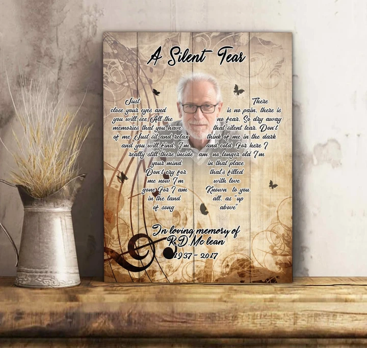 Custom Photo And Name Gift For Dad Matte Canvas A Silent Tear