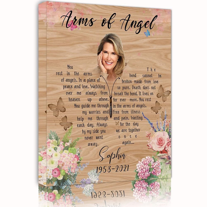 Arms Of Angel Gift For Grandma Custom Name And Number And Photo Matte Canvas