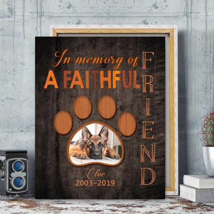 In Memory Of A Faithful Friend Matte Canvas Gift For Dog Lovers