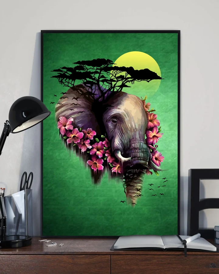 Elephant Beauty Colorful Spring Vibe Matte Canvas Gift