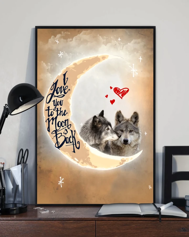 Wolf Love Moon And Back Matte Canvas Gift