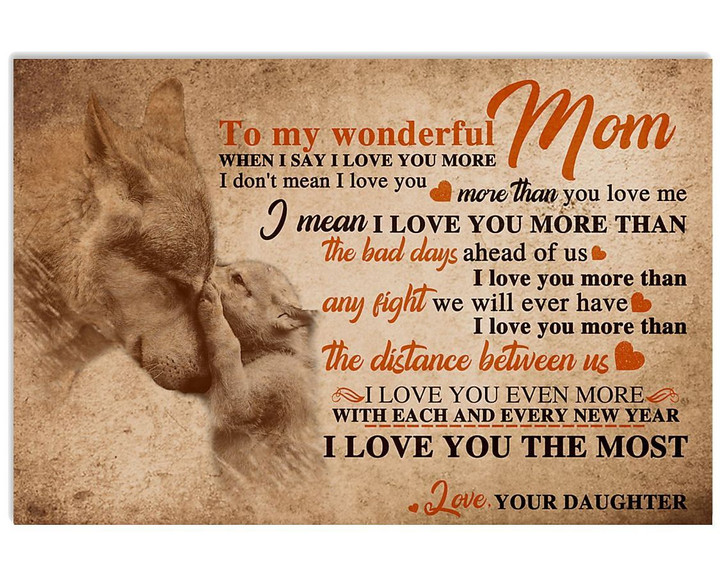 Love You More Than The Distance Between Us Matte Canvas Daughter Gift For Mom
