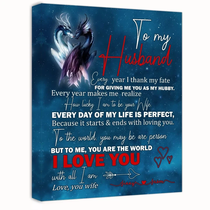 I Love You With All I Am Dragon Custom Name Matte Canvas