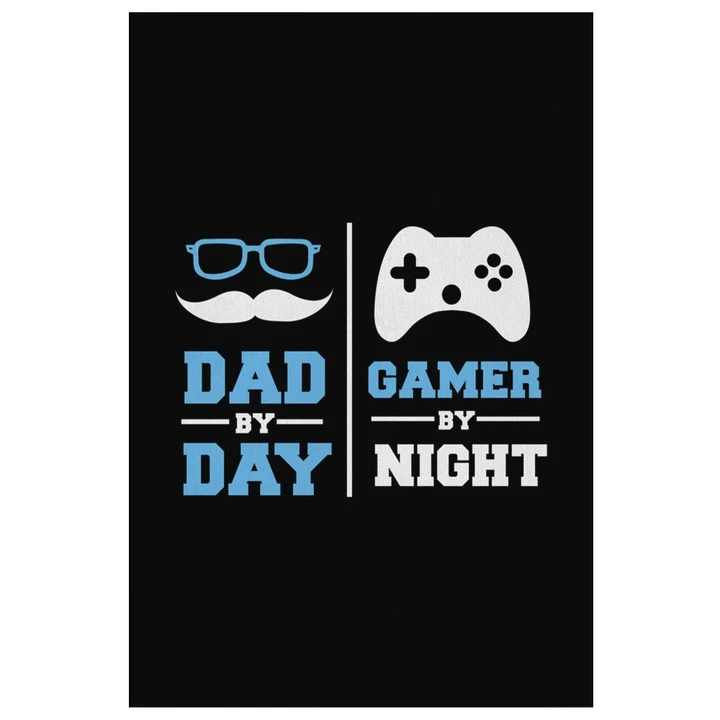 Dad By Day Gamer By Night Funny Gift For Dad Matte Canvas