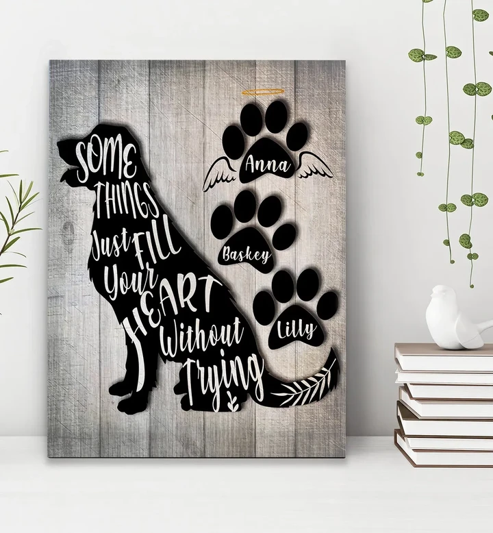 Dogs Fill Your Heart Custom Name Matte Canvas