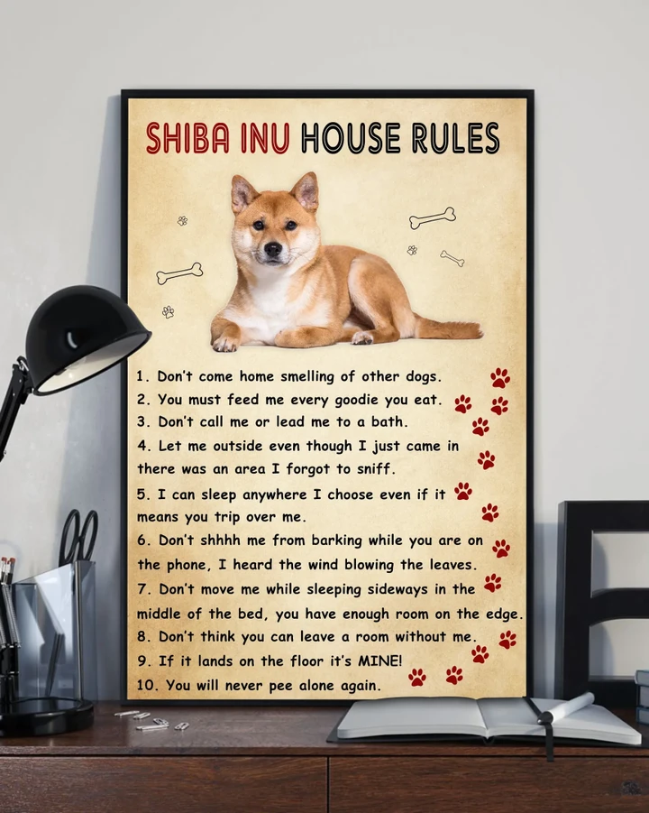 Shiba Inu House Rules Matte Canvas Gift For Dog Lovers