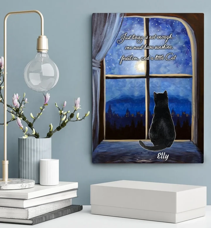 Little Cat Just Living Is Not Enough Custom Name Matte Canvas