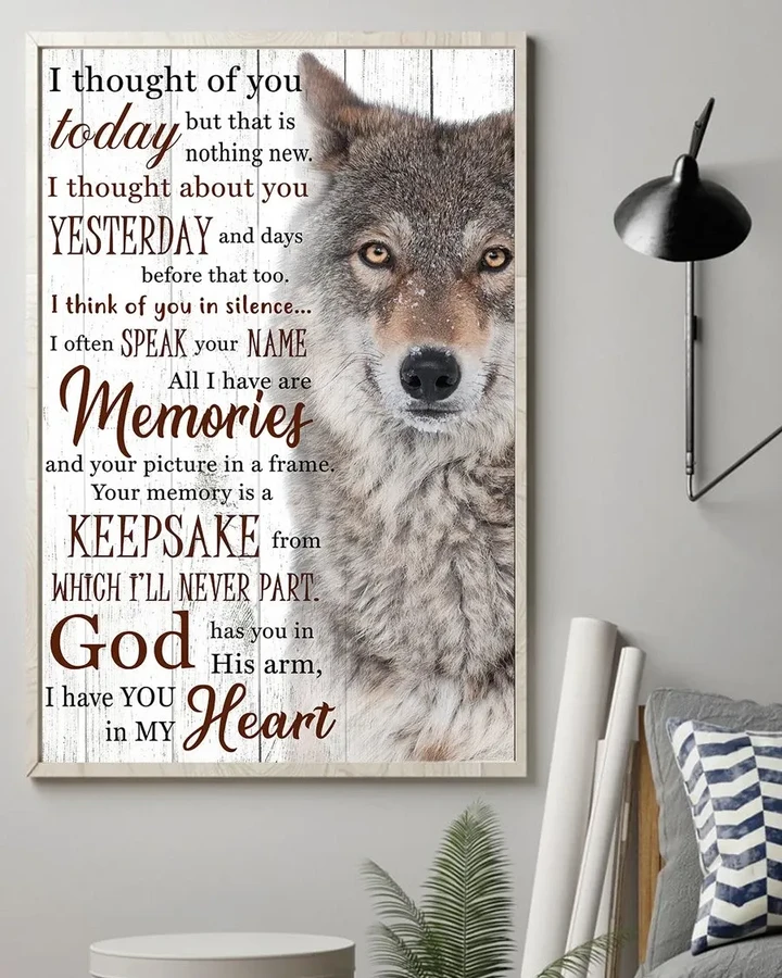 Wolf I Thought Of You Today Matte Canvas Gift