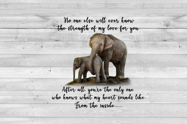The Strength Of My Love For You Matte Canvas Elephant