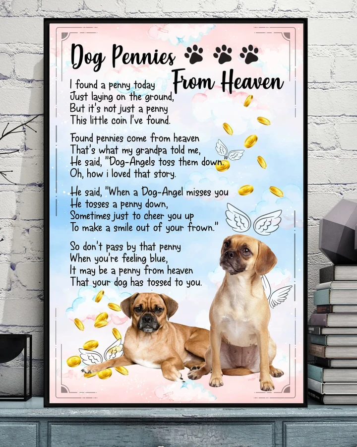 Puggle From Heaven Angel Wings Matte Canvas Gift For Dog Lovers