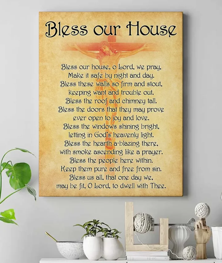 Bless Our House Christian Matte Canvas