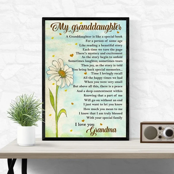 Grandma Gift For Granddaughter Matte Canvas Like A Book Daisy Flower