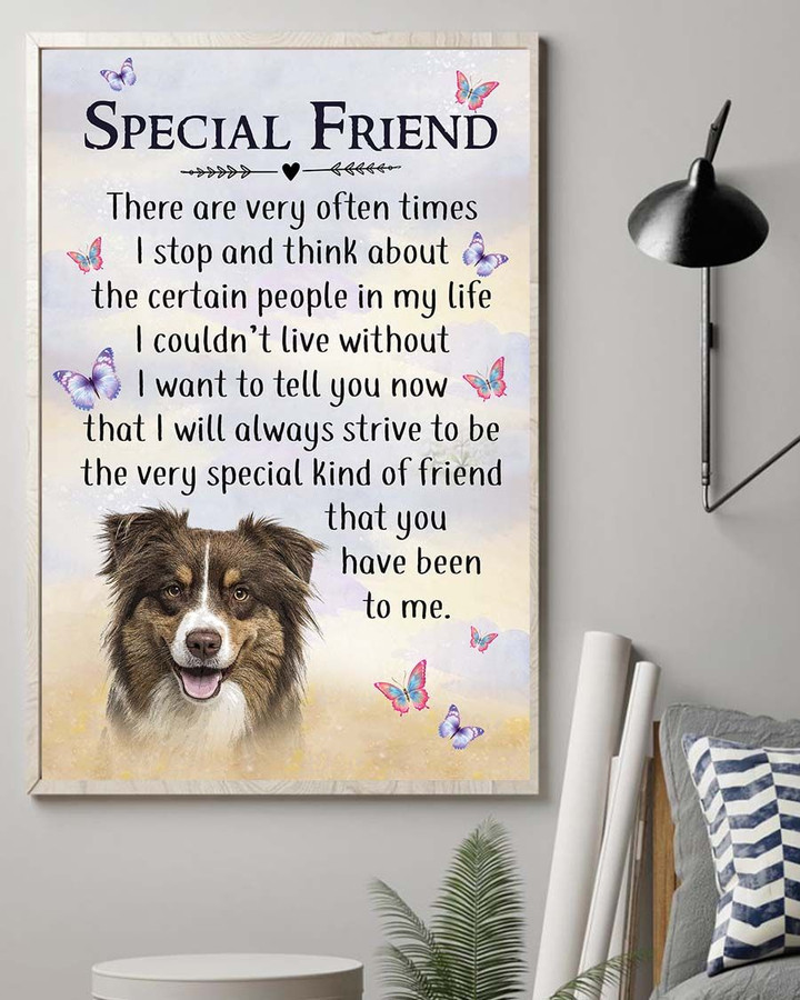 Special Friend Australian Shepherd Dog Gift For Dog Lovers Matte Canvas